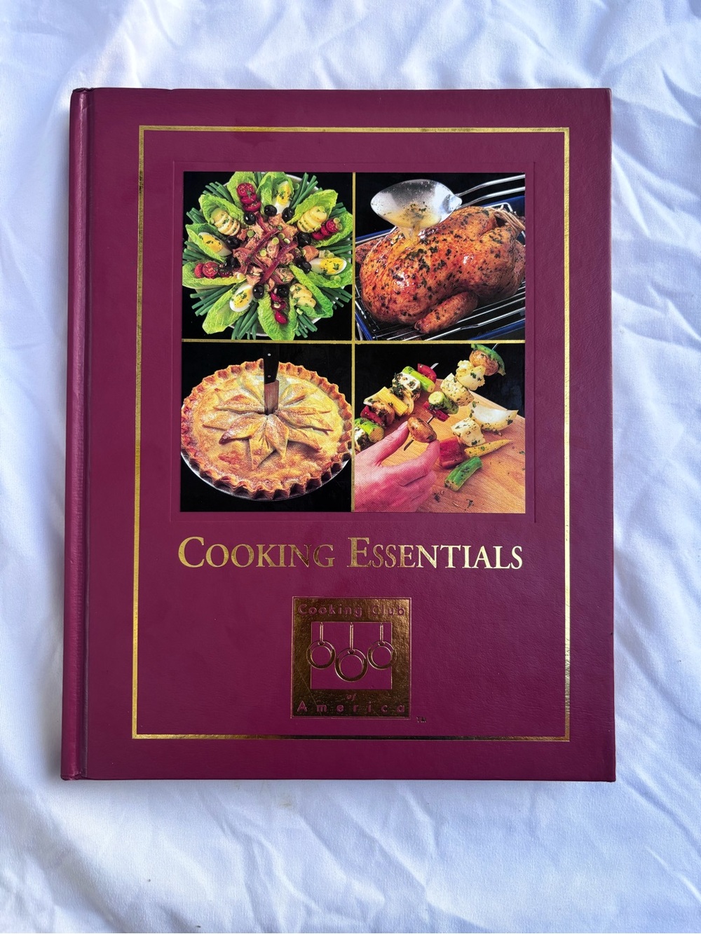 Essentials Cooking Essentials Cookbook - Burgundy & Gold